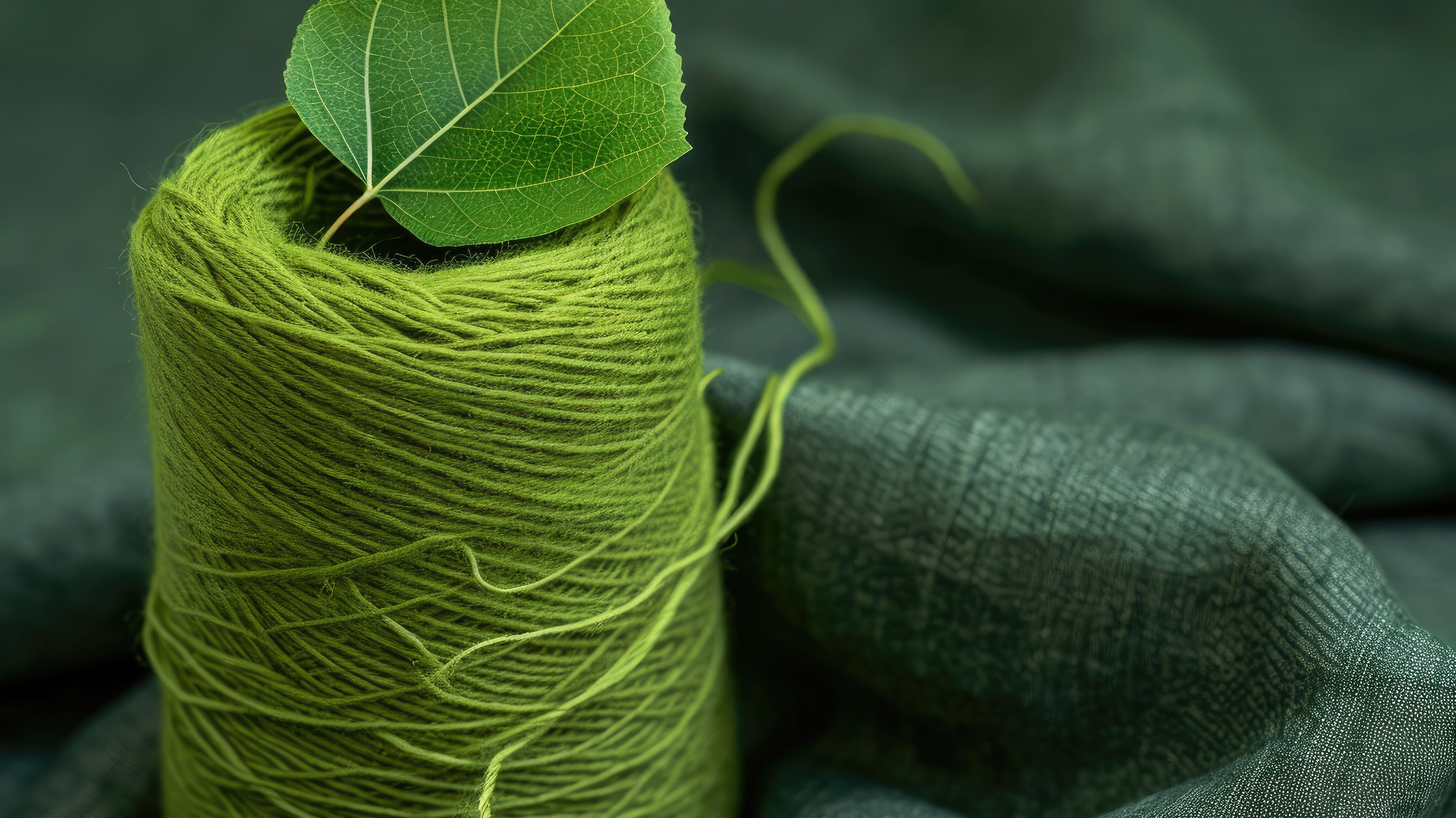 green thread symbolizing sustainabilty