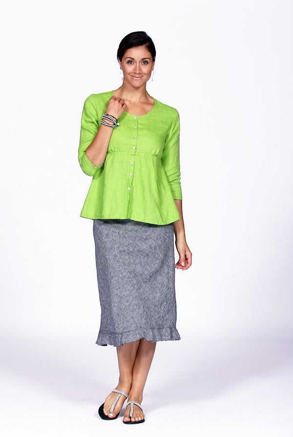 linen tunic apple green