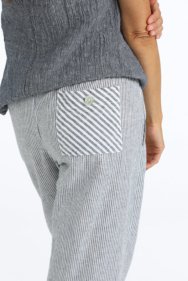bias cut contrast back pocket detail