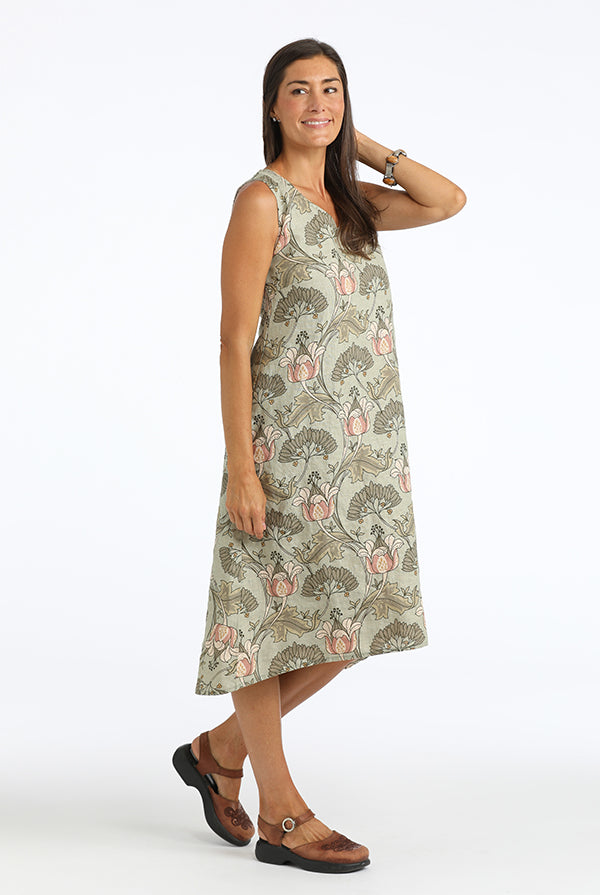 sage floral dress side view