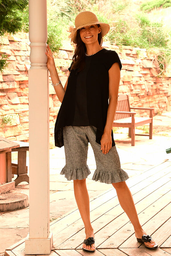 charcoal linen and cotton bloomers