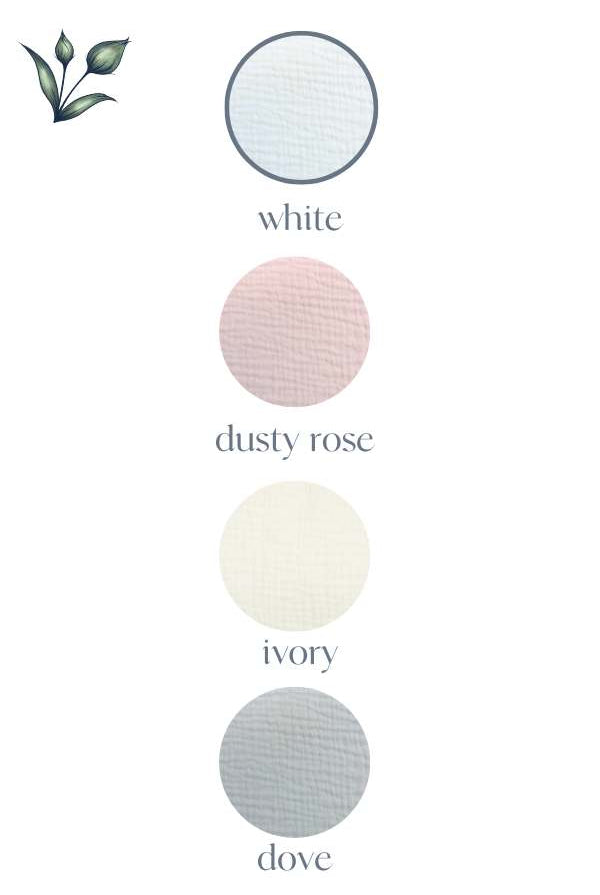 organic cotton gauze color choices