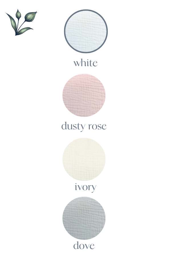 organic cotton gauze color choices