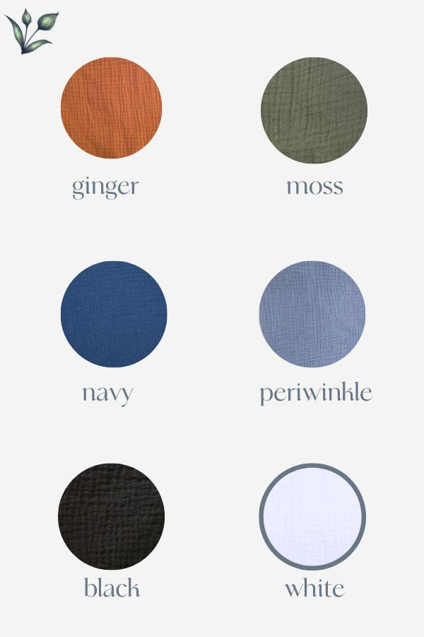 color choices organic gauze caridgan