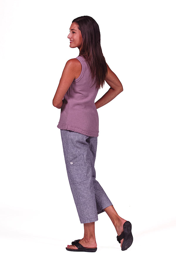 gauze tank top in lavender