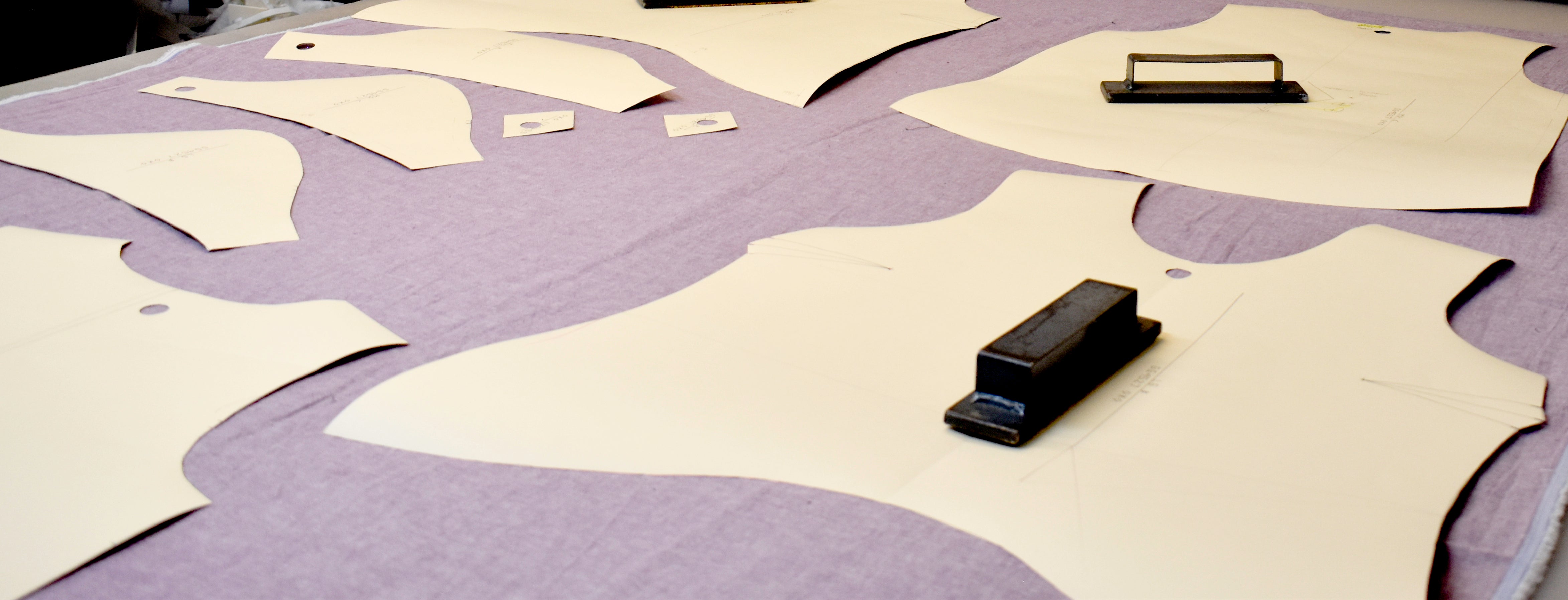 fabric layout before cutting