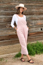 organic cotton overalls in rose