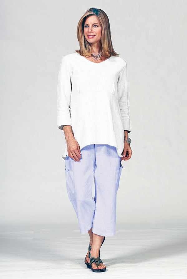 linen cotton pocket pants in sky blue