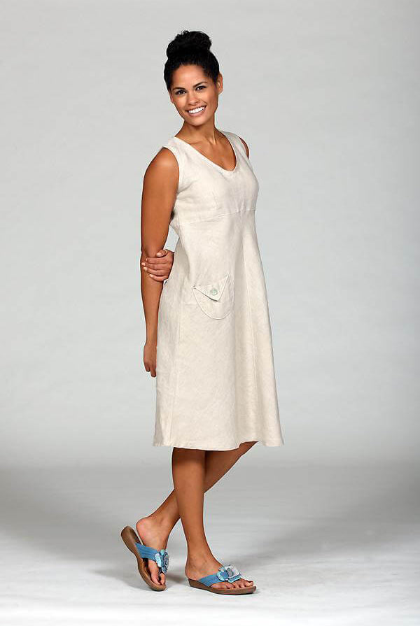 day dress in natural linen flax