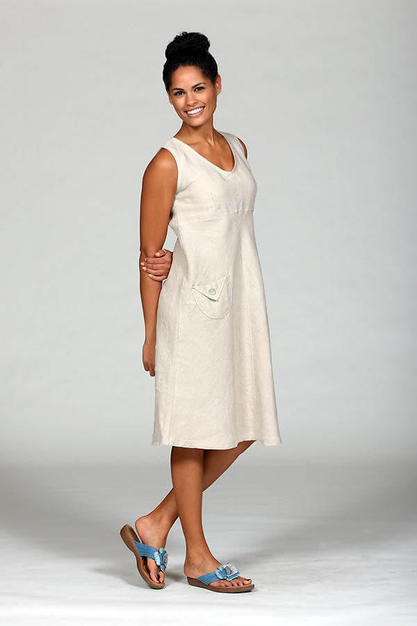day dress in natural linen flax