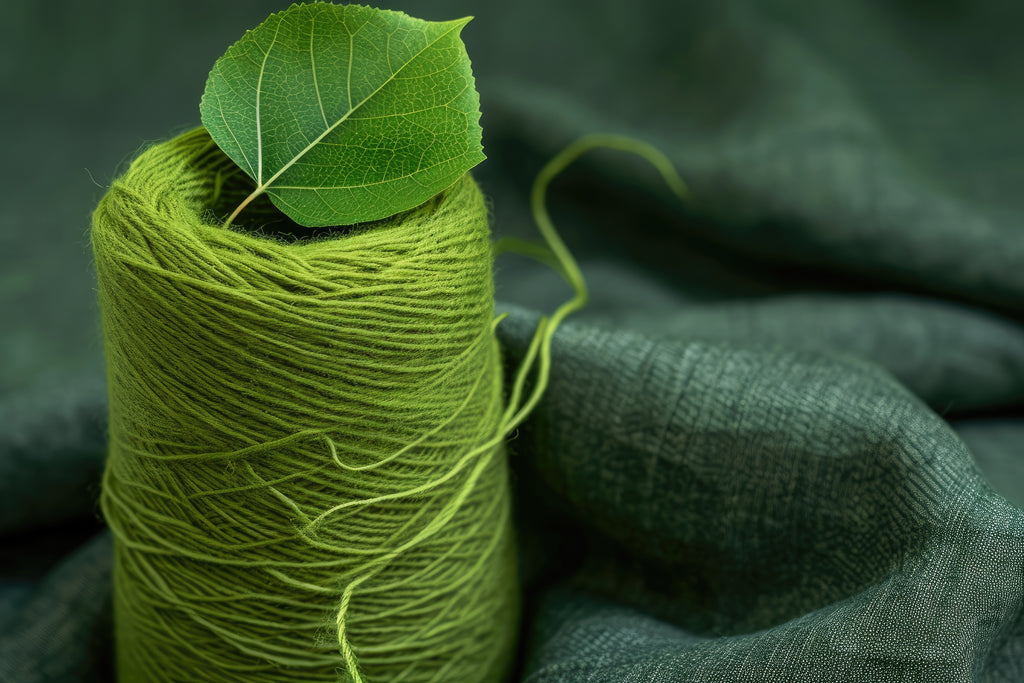 green thread symbolizing sustainabilty 