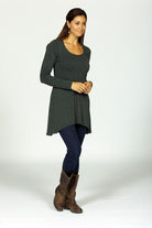 knit tunic in charcoal