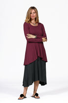 knit bamboo tunic in cranberry