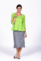 linen tunic apple green