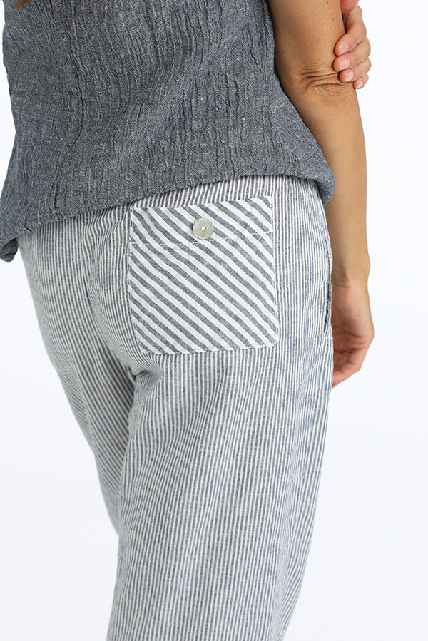 bias cut contrast back pocket detail