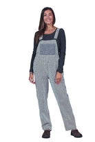 hemp and organic cotton railroad stripe overalls