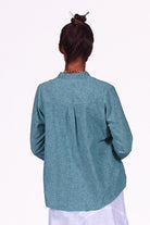 pacific green hemp blouse