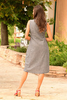 back view striped hemp dress