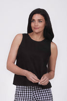 black linen tank