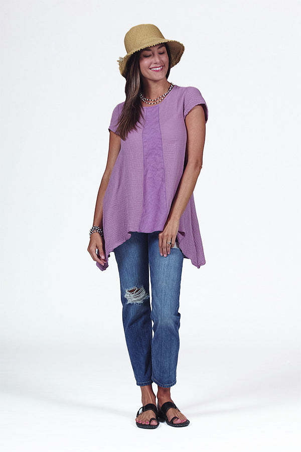 cotton gauze tunic lavendar