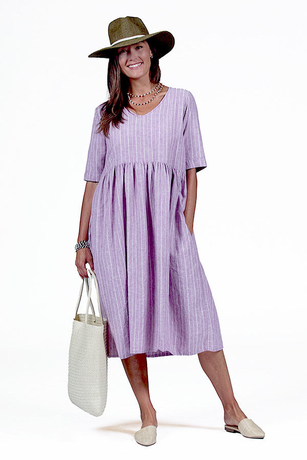 lilac stripe market dress