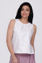 organic linen white tnak top