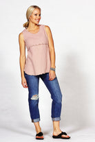 rose cotton gauze tank top