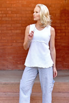 white cotton gauze tank top