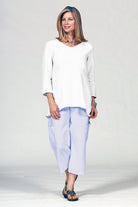 linen cotton pocket pants in sky blue