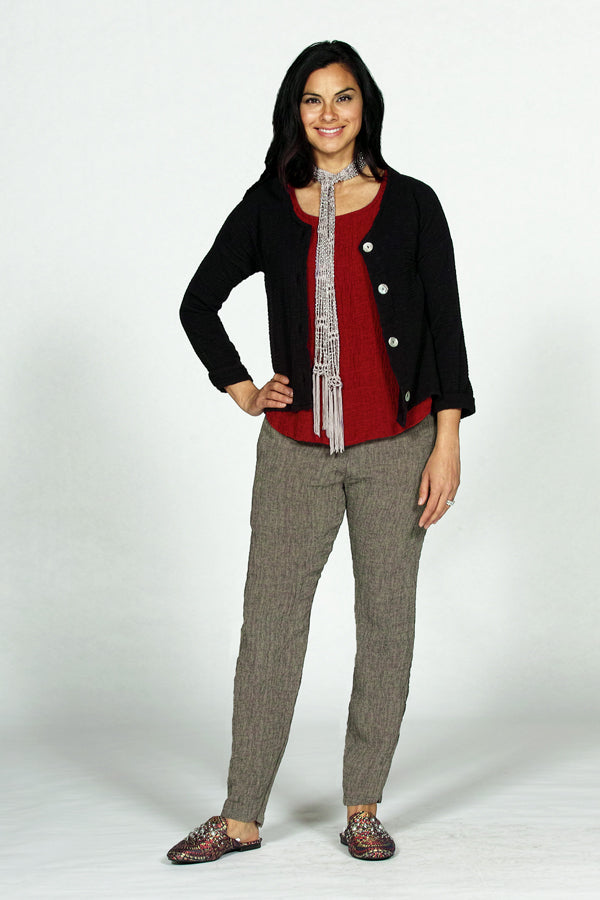 gauze cardigan in black