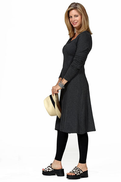 A-line bamboo jersey knit dress - medium / charcoal A-line bamboo jersey knit dress - medium / charcoal