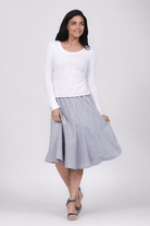 blue midi skirt