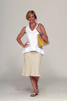 linen skirt with flounce in flax