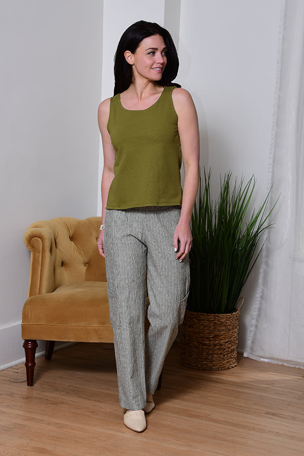 hemp and organic cotton pant in forest green