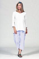 linen cotton pant with pockets in sky blue