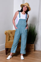 pacific hemp and cotton cropped overalls